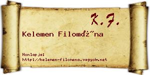 Kelemen Filoména névjegykártya